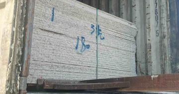 保定 芝麻白花岗岩石材3.0公分光面毛板装柜出货