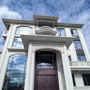 保定白麻别墅外墙干挂石材效果示例