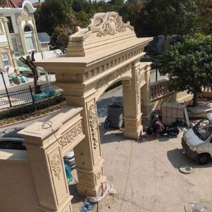 保定 黄金麻荔枝面花岗岩别墅门楼