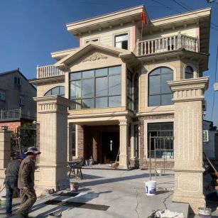 保定 黄金麻花岗岩荔枝面别墅外墙干挂私家专属