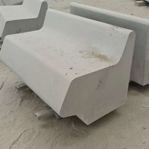 保定 芝麻白花岗岩异形坐凳，石凳