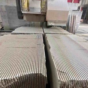 保定 车间生产日常，黄金麻白麻花岗岩