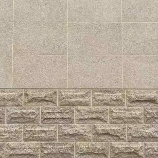 保定 黄金麻自然面蘑菇石配荔枝面干挂