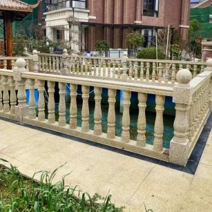 保定黄金麻花岗岩石材栏杆，扶手，将军柱，花瓶柱