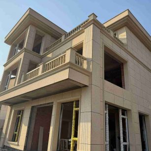 保定 黄金麻花岗岩石材荔枝面外墙干挂效果展示