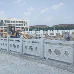 保定 白麻花岗岩荔枝面河道栏杆