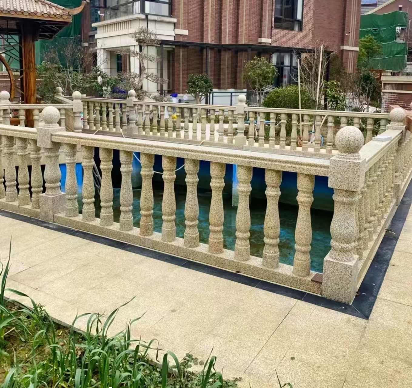 保定黄金麻花岗岩石材栏杆，扶手，将军柱，花瓶柱