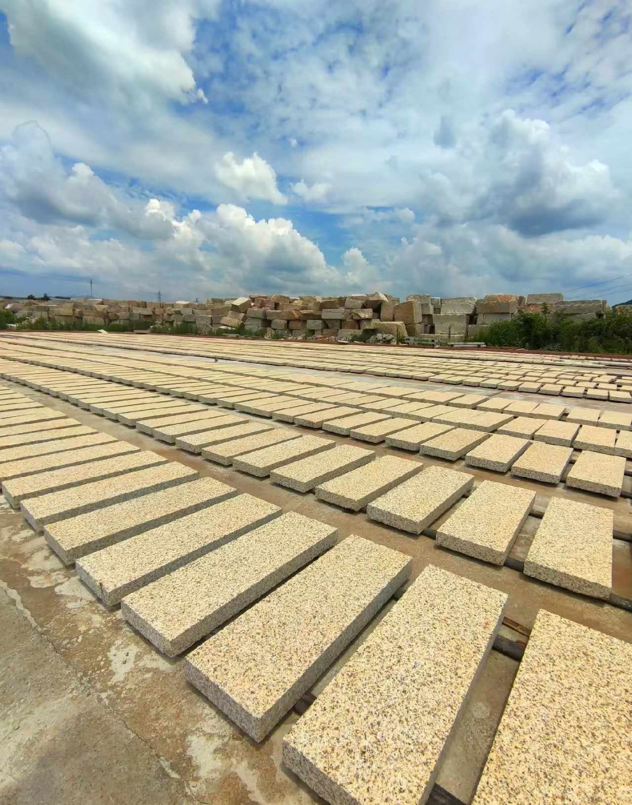 保定 黄金麻荔枝面花岗岩石材地铺石防护中