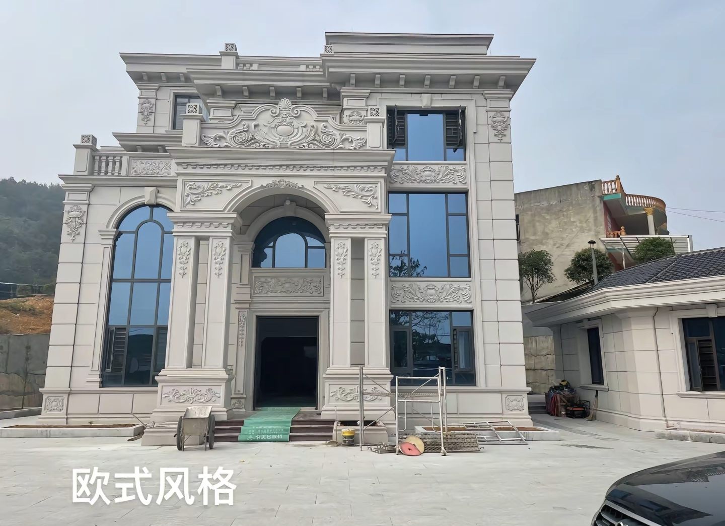 保定 白麻花岗岩别墅外墙干挂