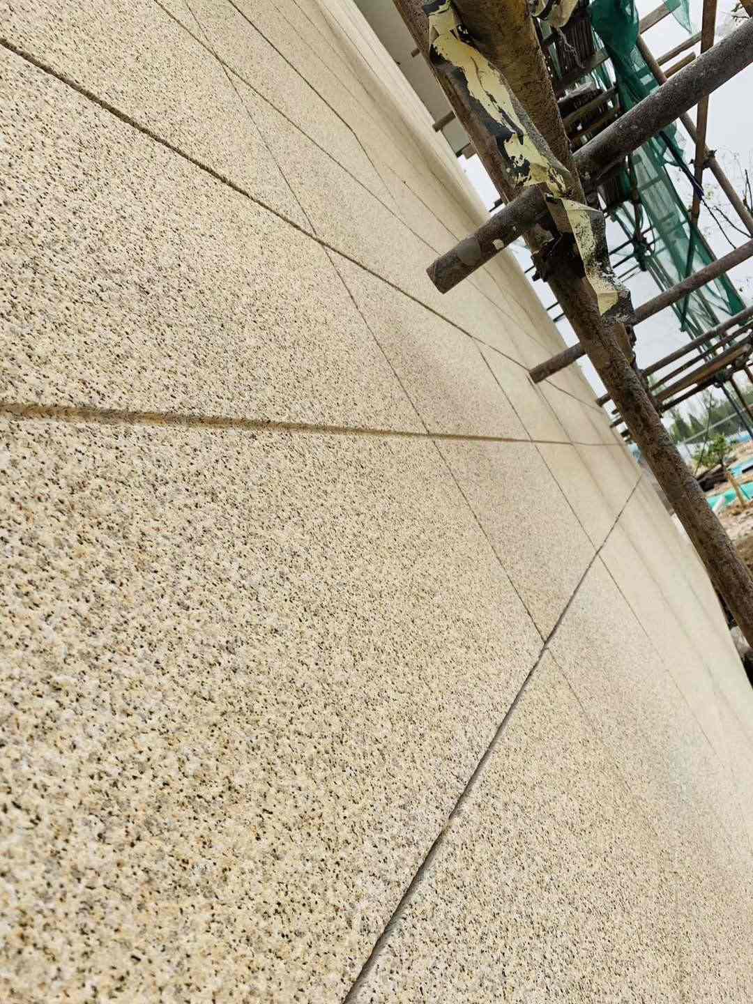 保定 黄金麻花岗岩荔枝面外墙干挂石材效果示例