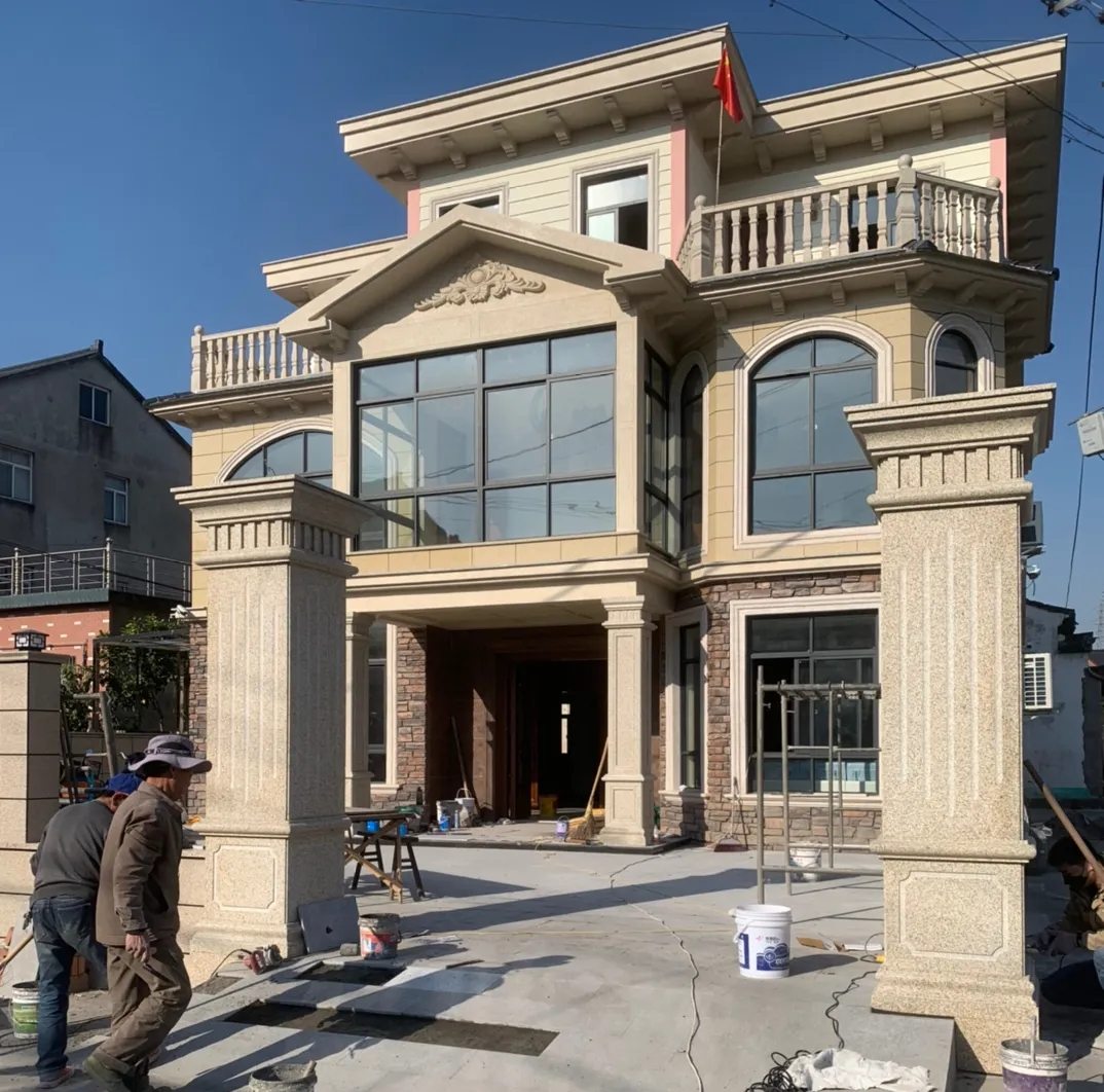 保定 黄金麻花岗岩荔枝面别墅外墙干挂私家专属