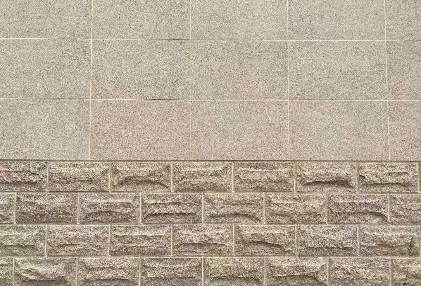 保定 黄金麻自然面蘑菇石配荔枝面干挂