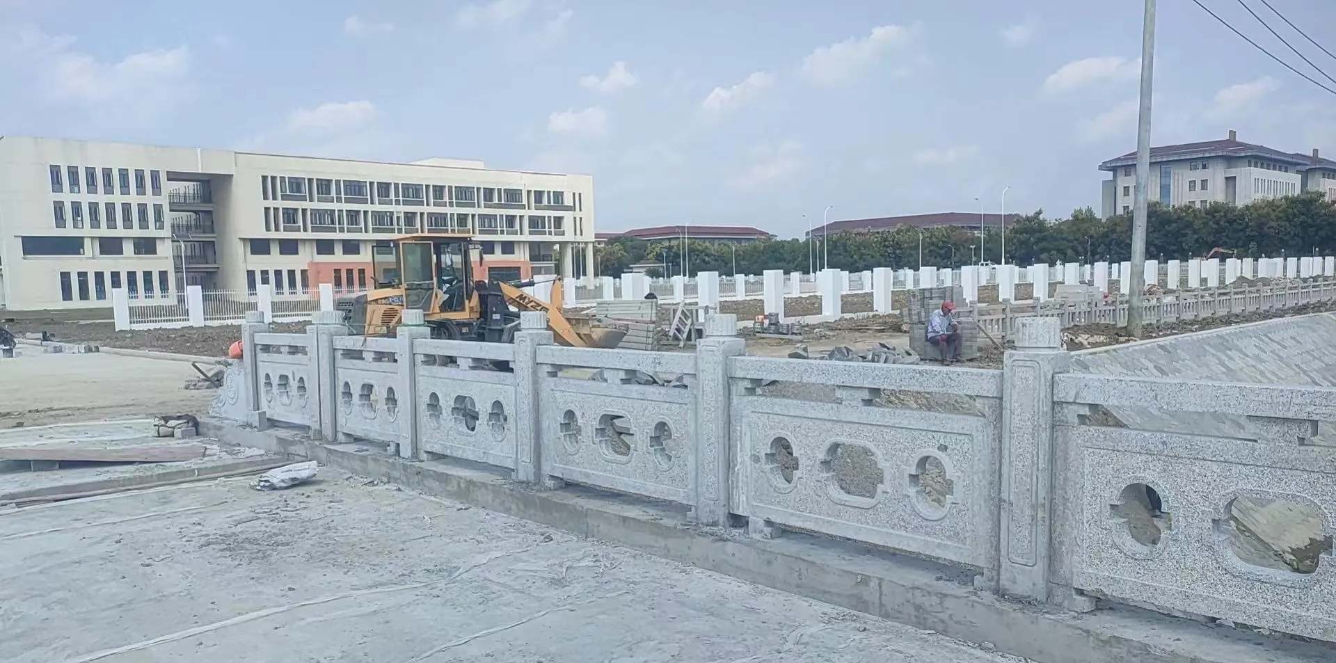 保定 白麻花岗岩荔枝面河道栏杆